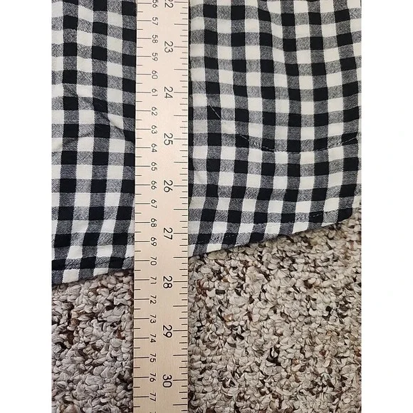 J. Jill Checkered Half Button Placket Long Sleeve Top w/ Pockets Sz L - Picture 6 of 7